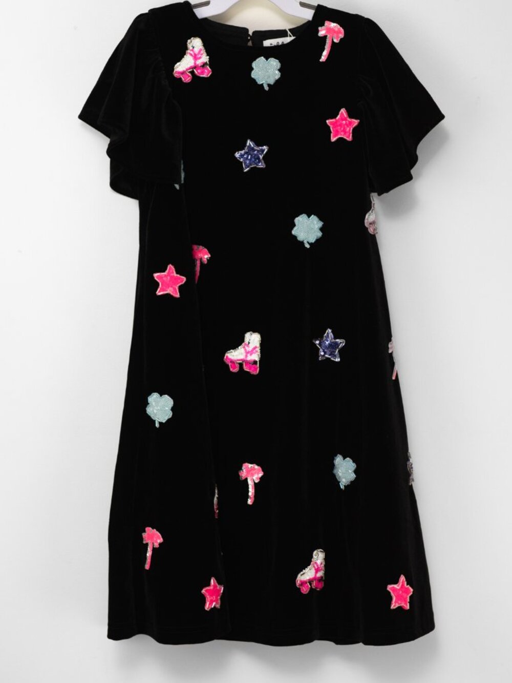 Lola + The Boys Malibu Dream Dress Embellished Stars Skates Black Size 10 NEW